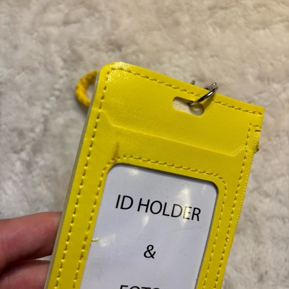 NEW ID Holder w/Keychain Yellow ID Slot Card Slot Zippered Pocket Braided Strap - Picture 4 of 6